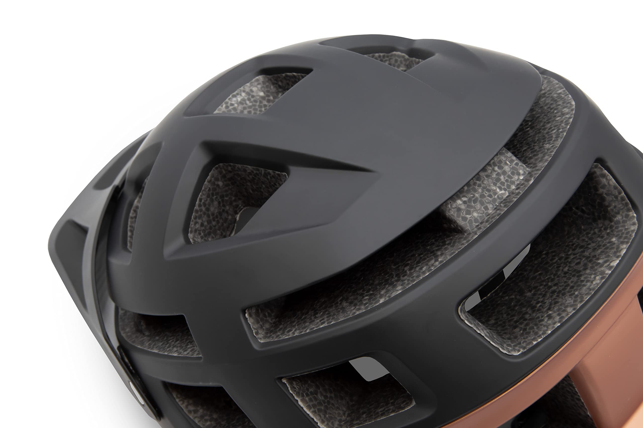 PRO Helmet, Casco Protettivo con Luci e Visiera, Bici, e-Bike e Monopattino Elettrico Unisex Adulto, Nero, Bronzo, M