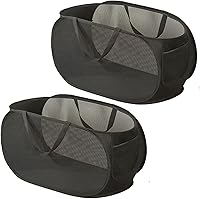 Vista 13 de 4 Piezas Cesta de Lavandería Desmontable con Malla y Mangos Duraderos, Cestas de Lavandería Plegables, Cesta de Ropa Plegable para Dormitorio Azul