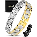 MagnetRX Ultra Strength Magnetic Bracelet - Effective Stainless Steel Metal Bracelets for Men - Adjustable Length with Sizing Tool for Perfect Fit (Silver & Gold)