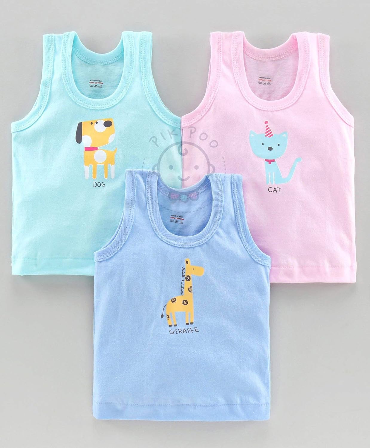 PIKIPOO Printed Baby Vest for Kids Cotton Sleeveless Sando Baniyan Toddler Innerwear Baby Cloth for Boys & Girls Pack of 6 3 719mDFAtRJL. SL1500