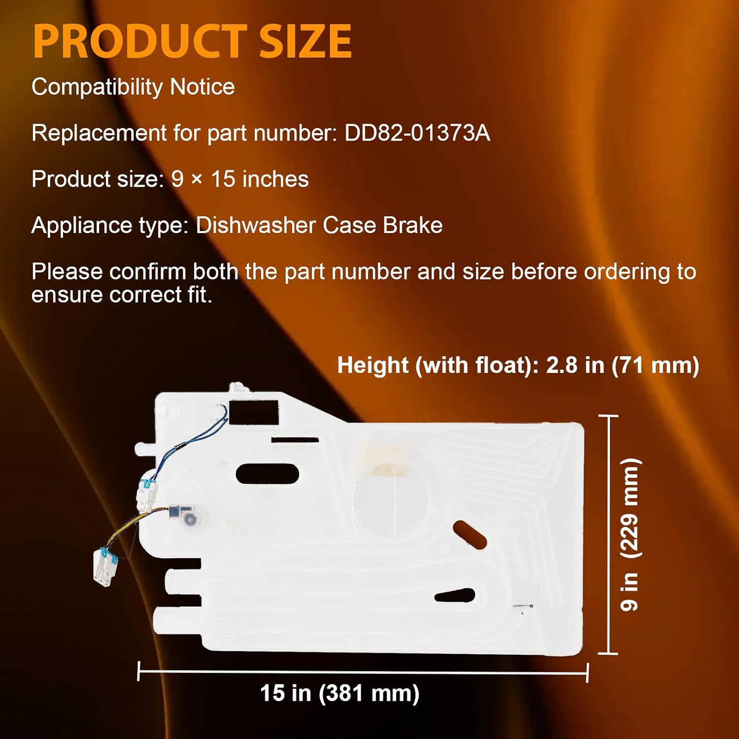 【𝟮𝟬𝟮𝟲 𝙐𝙥𝙜𝙧𝙖𝙙𝙚𝙙】DD82-01373A / DD82-01111A(B) Dishwasher A/S-Assy Case Brake And Overflow Sensor (15 * 9 * 1.4in) - fit for Samsung Dishwasher OEM Parts DD82-01111B