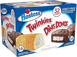 Hostess Twinkies & Cupcakes (16 Twinkies & 16 Cupcakes), Individually Wrapped, 32 Total