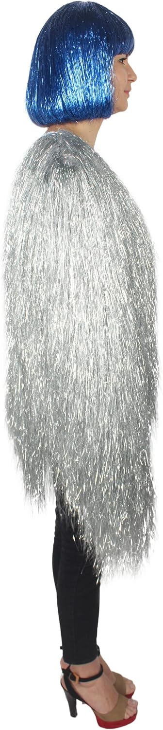 HPO Unisex Festival Carnival Thin Tinsel Jacket with Loose Fit | Extra Dense Tinsel | Multiple Size and Color Options