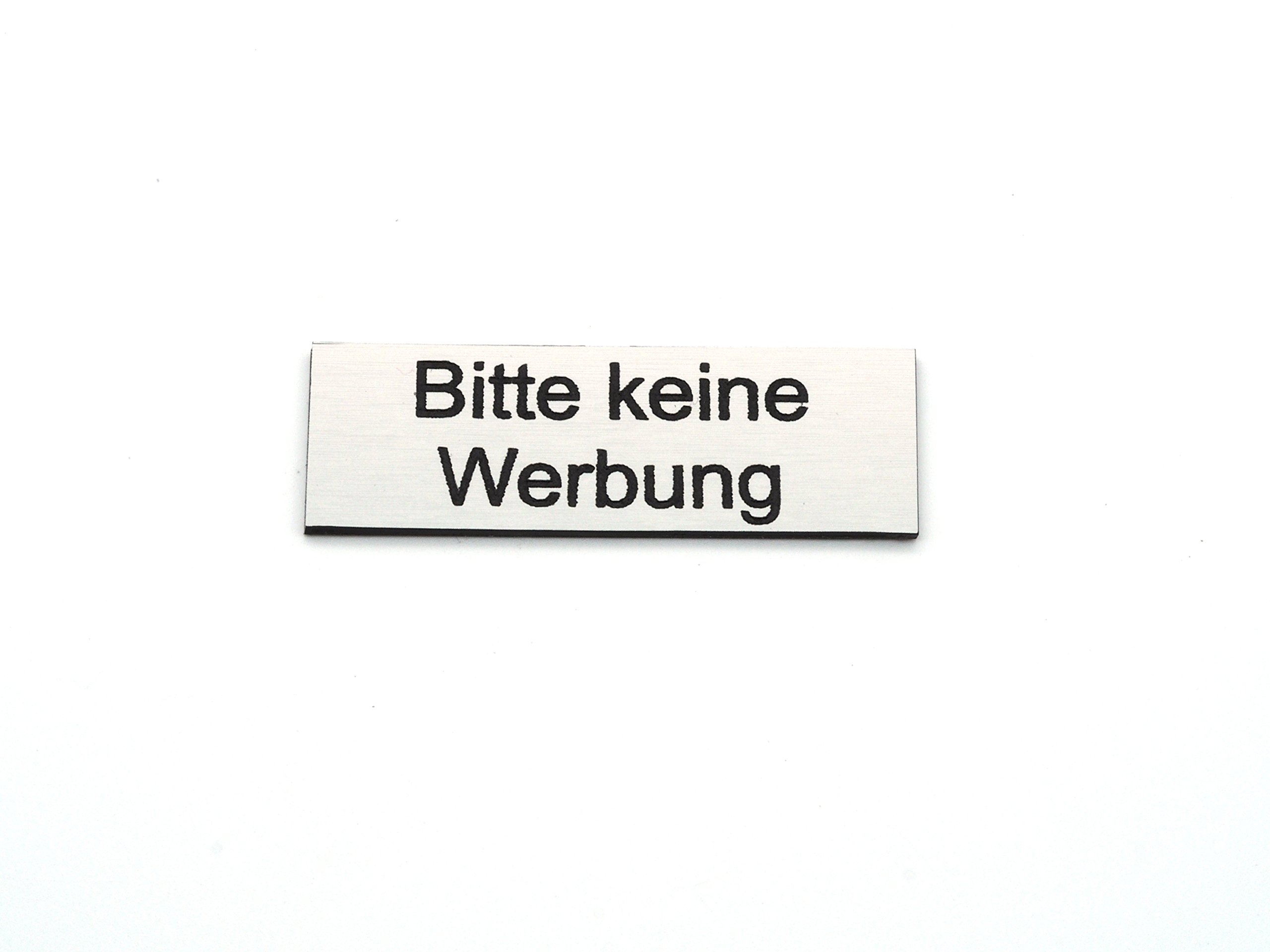Echtes Edelstahl Türschild Briefkastenschild 7x2 C Bitte Keine Werbung