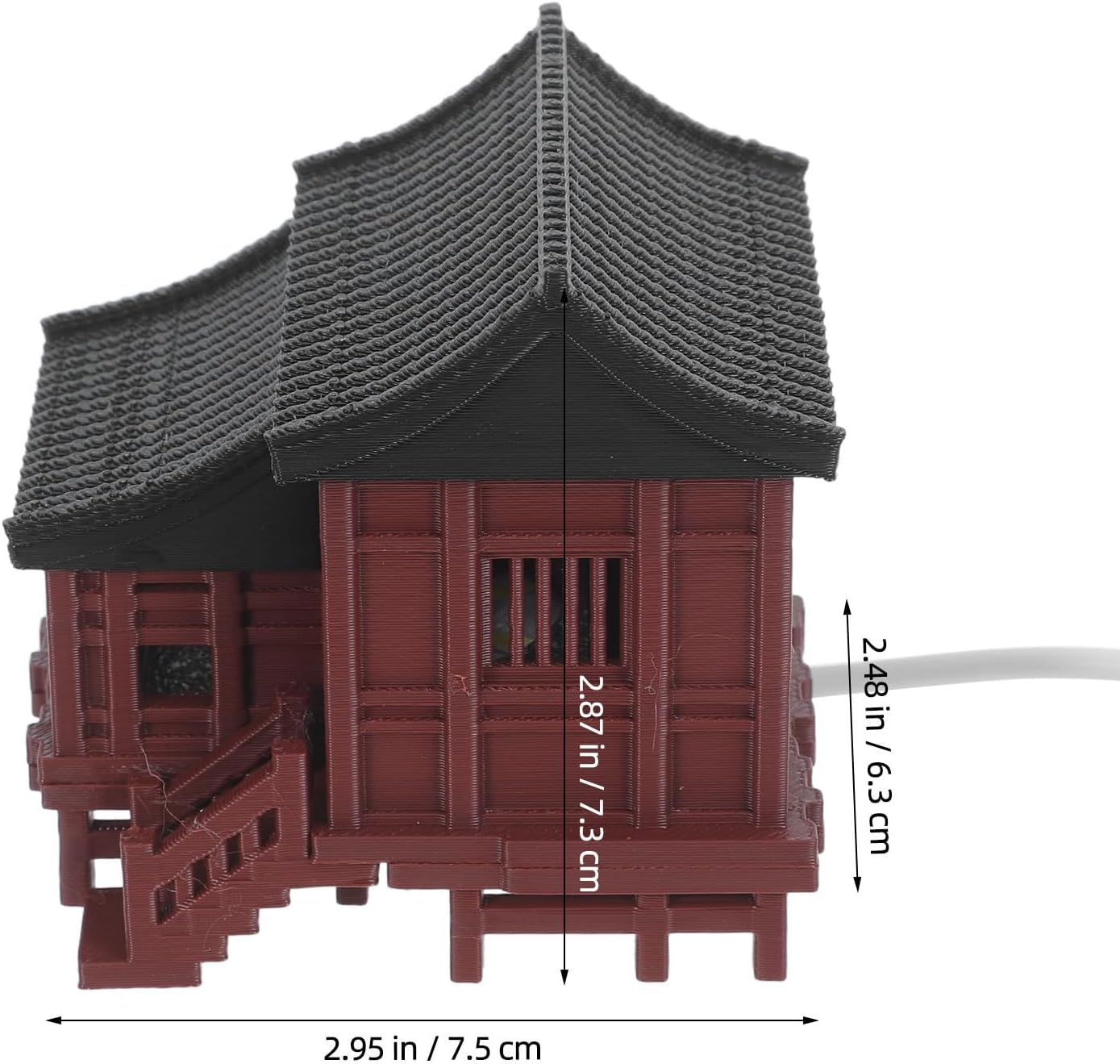 Chinese Pavilion Miniature Model Pla Brown Decorative Figurine | Micro for Resisting and Delicate Fading Craftsmanship Deformation Landscape Accent Offices Workspace