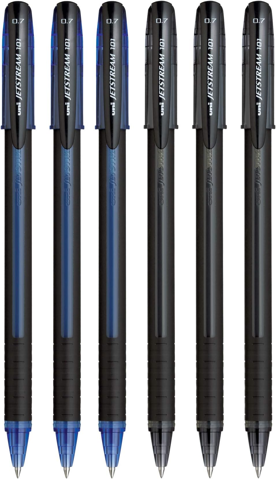 SX 101 Jetstream Roller Ball Pen (0.7mm, Assorted Color, Blue, Black, Red, Pack of 6)