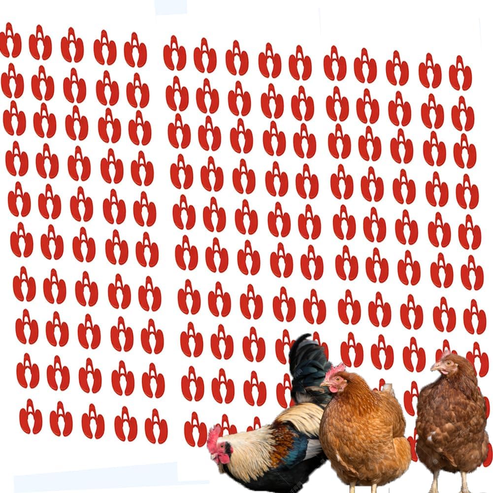 Poultry Blinders Spectacles Anti-Pecking Anti-pecking goggles for chickens, chicken goggles, peeps, chicken anti-pecking glasses, poultry goggles, plastic glasses box(Small, Medium, Large) 150pc red l