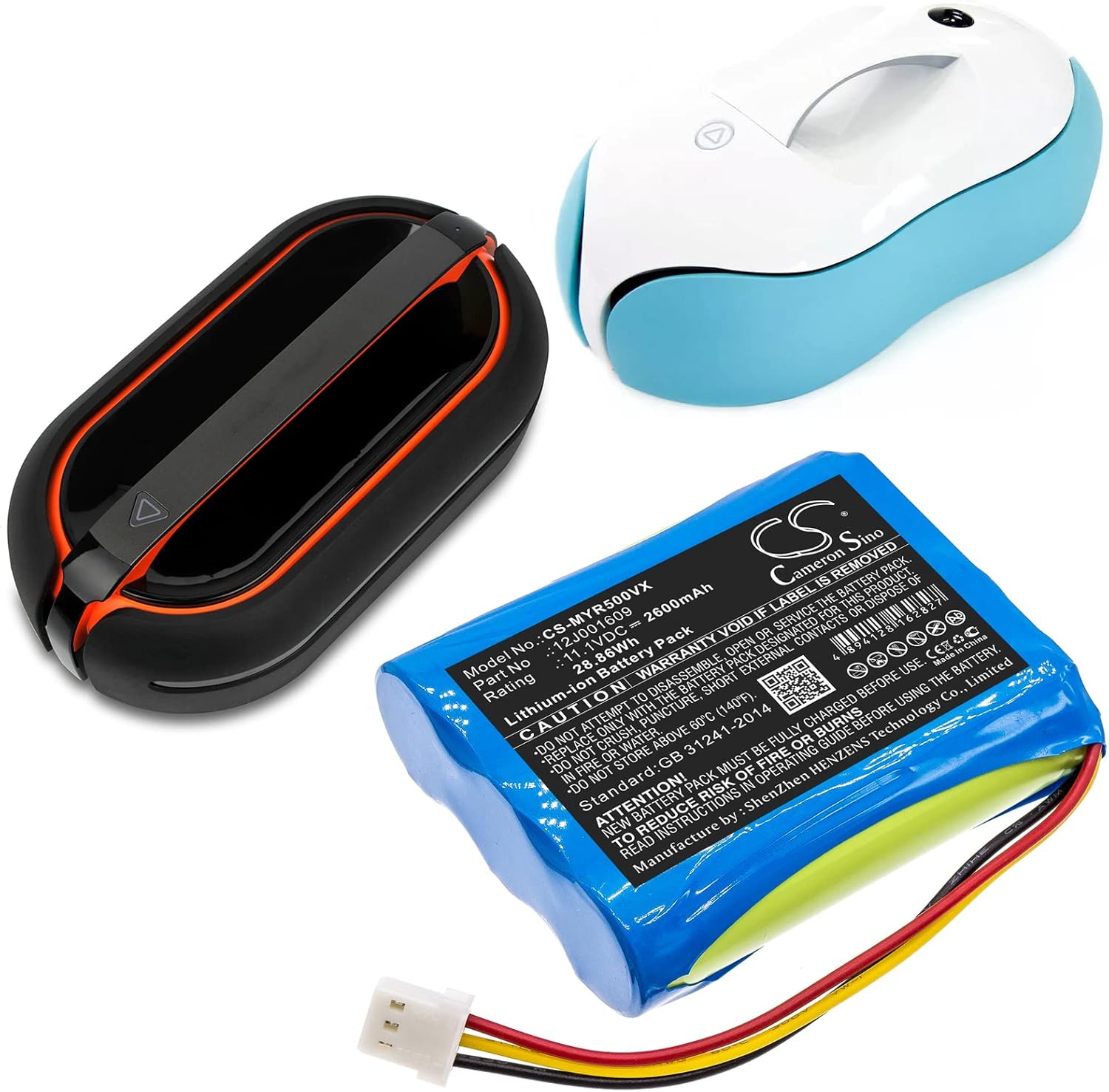 Peakbatt 12J001609、2600mAh バッテリー 交換用 Moneual Everybot RS500、Everyb