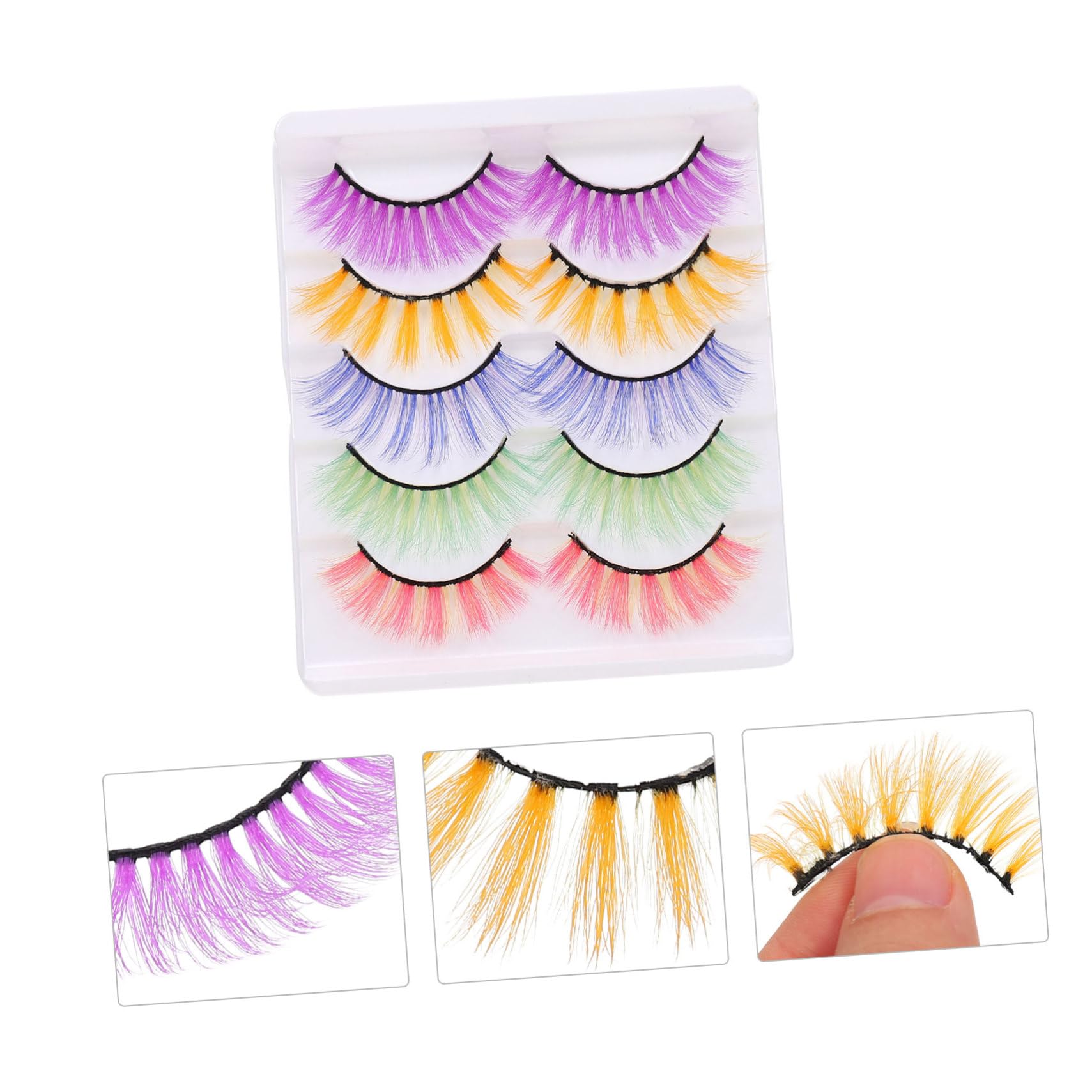 MAGICLULU 25 Paia ciglia finte colorate costumi ciglia artificiali festa 3d pestañas postizas naturales extension ciglia frustata falsa ciglia folte trucco capi di abbigliamento Mancare