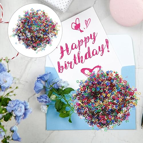 Miniatura 2 de Healifty Letras universitarias decorativas mixtas de lentejuelas del alfabeto, 3.17 oz/paquete, accesorios para manualidades hechas a mano, 0.315 in