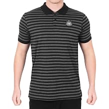 Newcastle United Mens Polo Shirt Striped Marl Yarn Dye Official Football