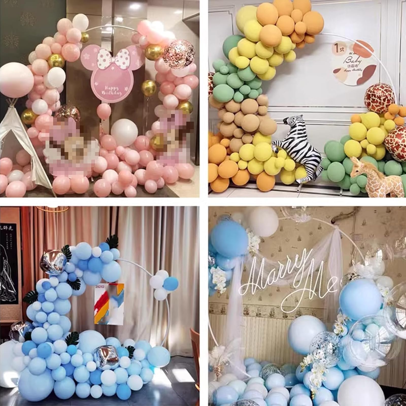 Złota okrągła ramka tła na wesela - metalowy stojak na balony na łuki ogrodowe, altany weselne 2,2 m - idealny na imprezy i uroczystości