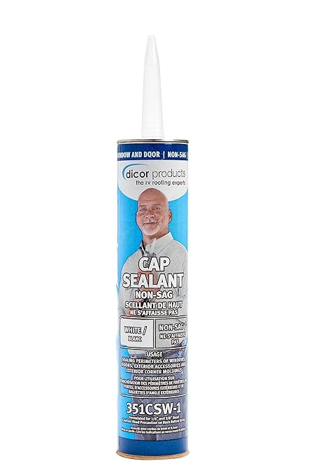 Dicor 351CSW-1 HAPS-Free Cap Sealant - White for RV Window and Door Maintenance