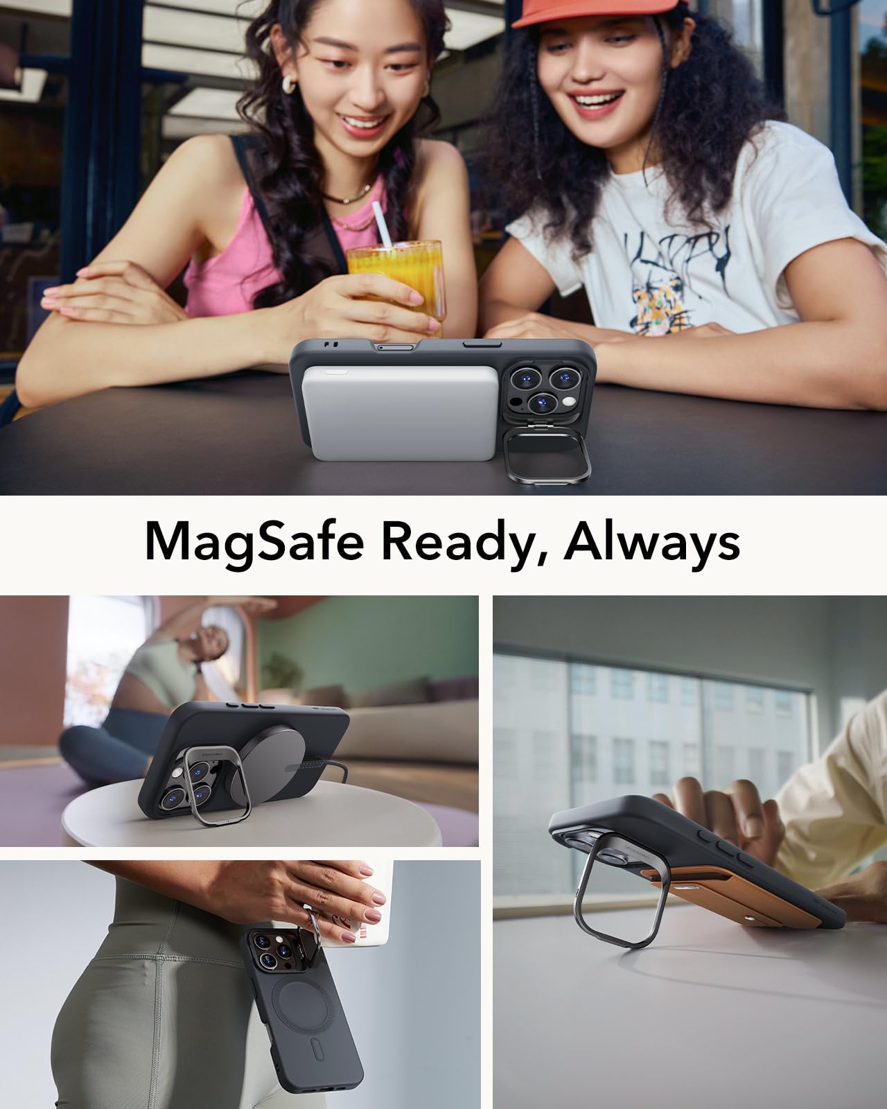 ESR for Phone 16 Pro Case, Compatible with MagSafe, Military-Grade Protective Case, Built-In Stash Stand Phone Case - Image 3
