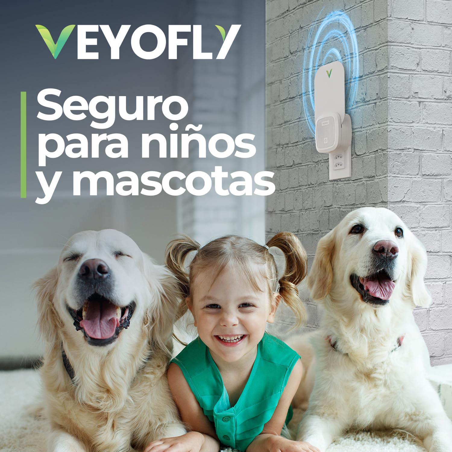 VEYOFLY Trampas para Moscas de la Fruta para Interiores, (1 Dispositivos + 3 Repuestos), Trampa Enchufable para Mosquitos e Insectos Voladores, Luz Atrayente para el Hogar, Capturador de Mosquitos
