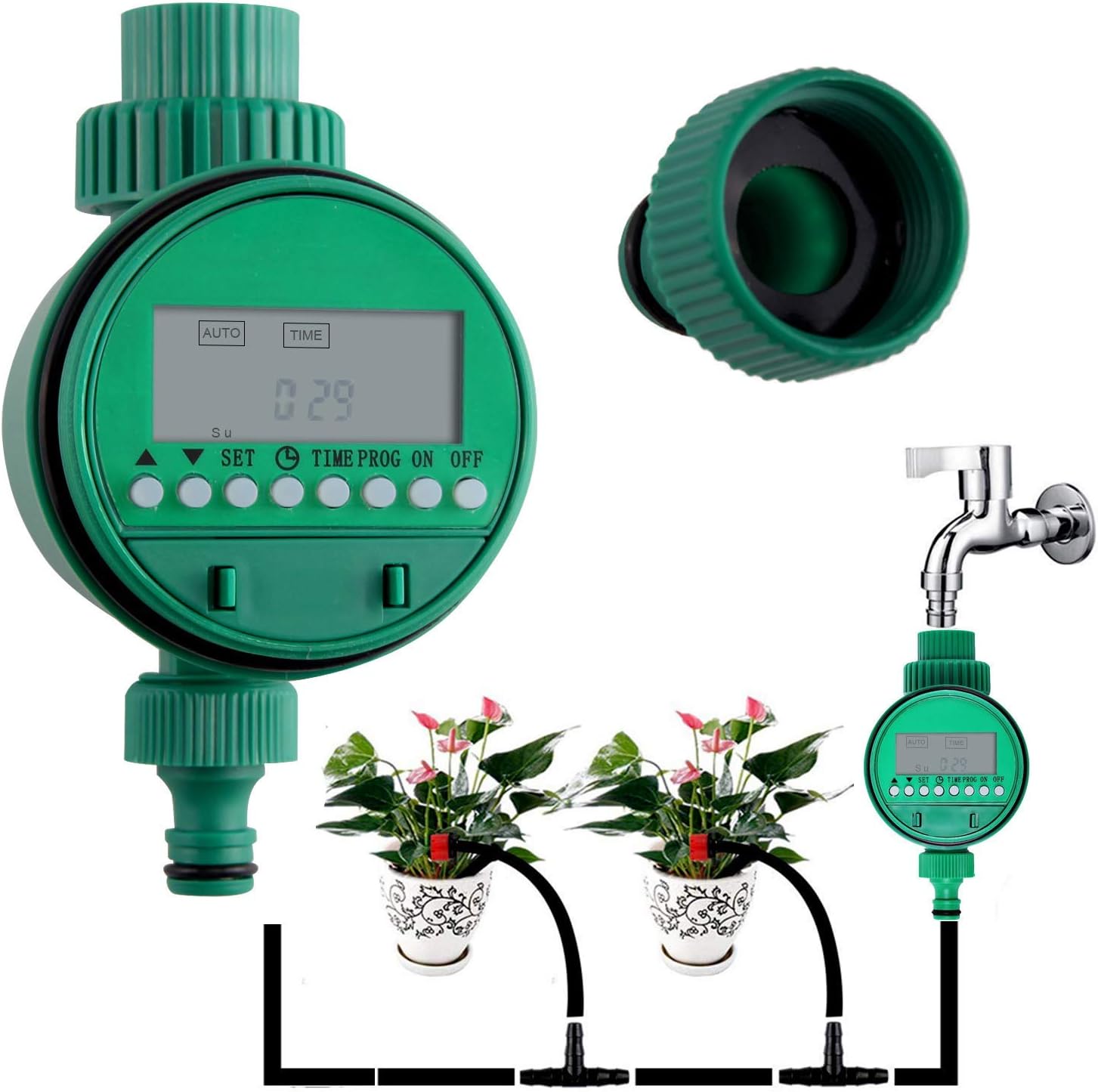 Water Timer, Intelligence Automatic Electronic Water Irrigation System Controller Timer for Garden Greenhouse Orchard Domestic Sector Drip House Style A