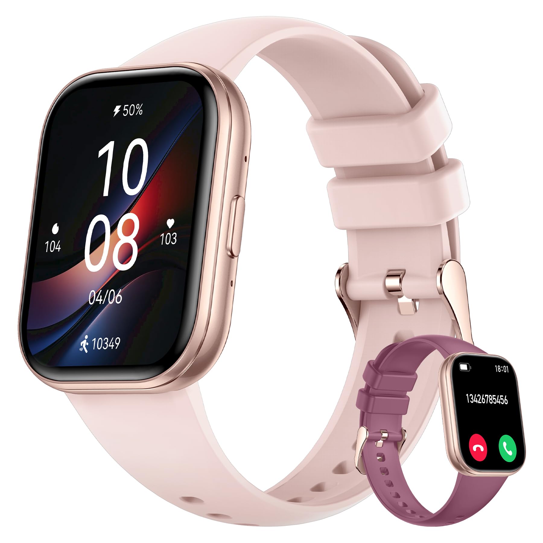 SOGRACE Smart Watch for Women with Bluetooth Call Answer/Dail,1.75" DIY Dial Fitness Watch with Heart Rate Sleep Monitor Step Counter Calorie 120+Sport Modes Smartwatch for Android iOS, Rose Gold-image-41
