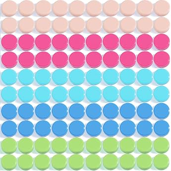 Magnets for Magnetic Board Pack of 100 5 Colours Mini Magnets Strong Small Fridge Magnets Colourful Whiteboard Magnet Round Magnets for Blackboard Notice Board Office School Home Magnet Fridge