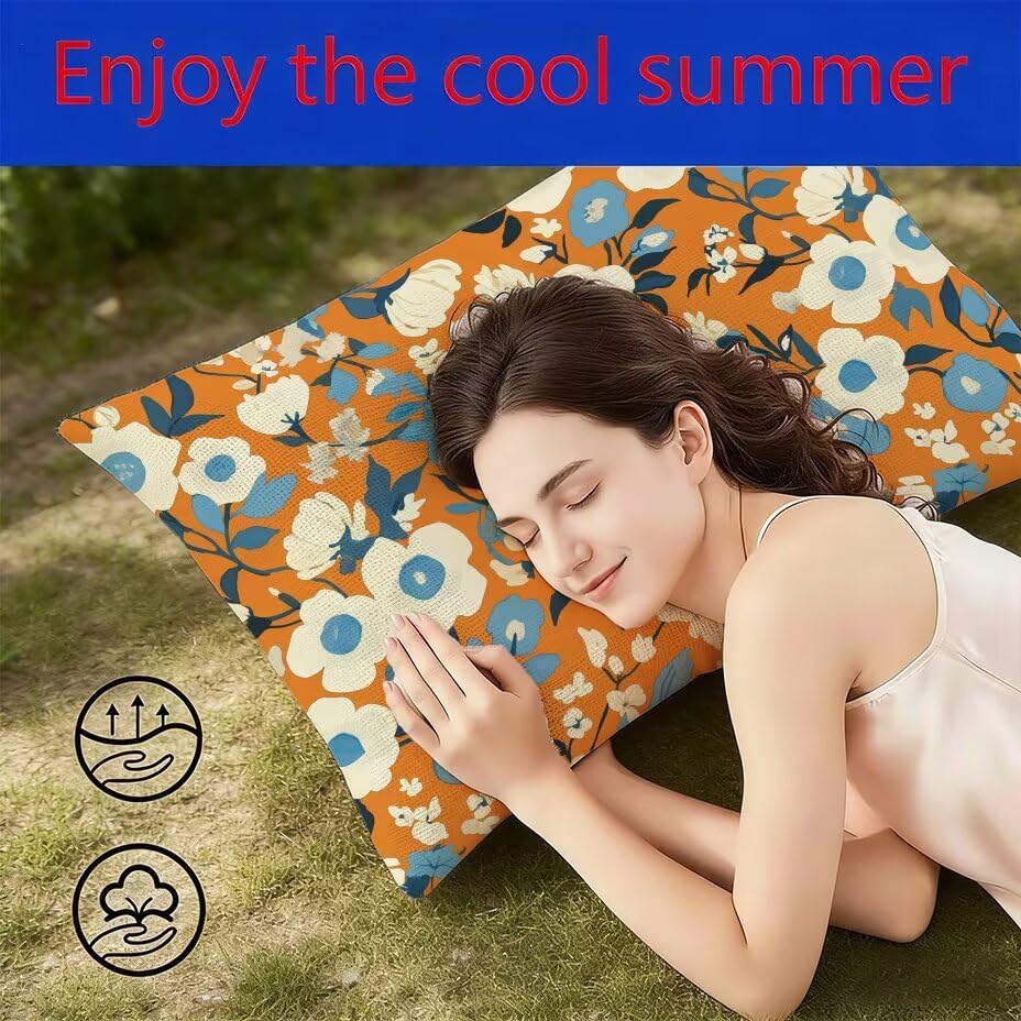 Housse de coussin de jardin fleur orange brûlé pour une ambiance cosy - 4
