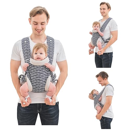 Portabebés, portabebés para recién nacidos hasta niños pequeños, portabebés suave 4 en 1 convertible, malla de aire transpirable y hebillas