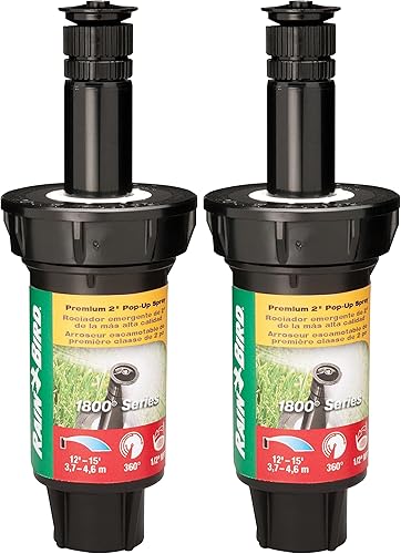 Miniatura 45 de Rain Bird 1812AP - Aspersor profesional desplegable, patrón ajustable de 0 grados a 360 grados, distancia de pulverización de 8 pies a 15 pies