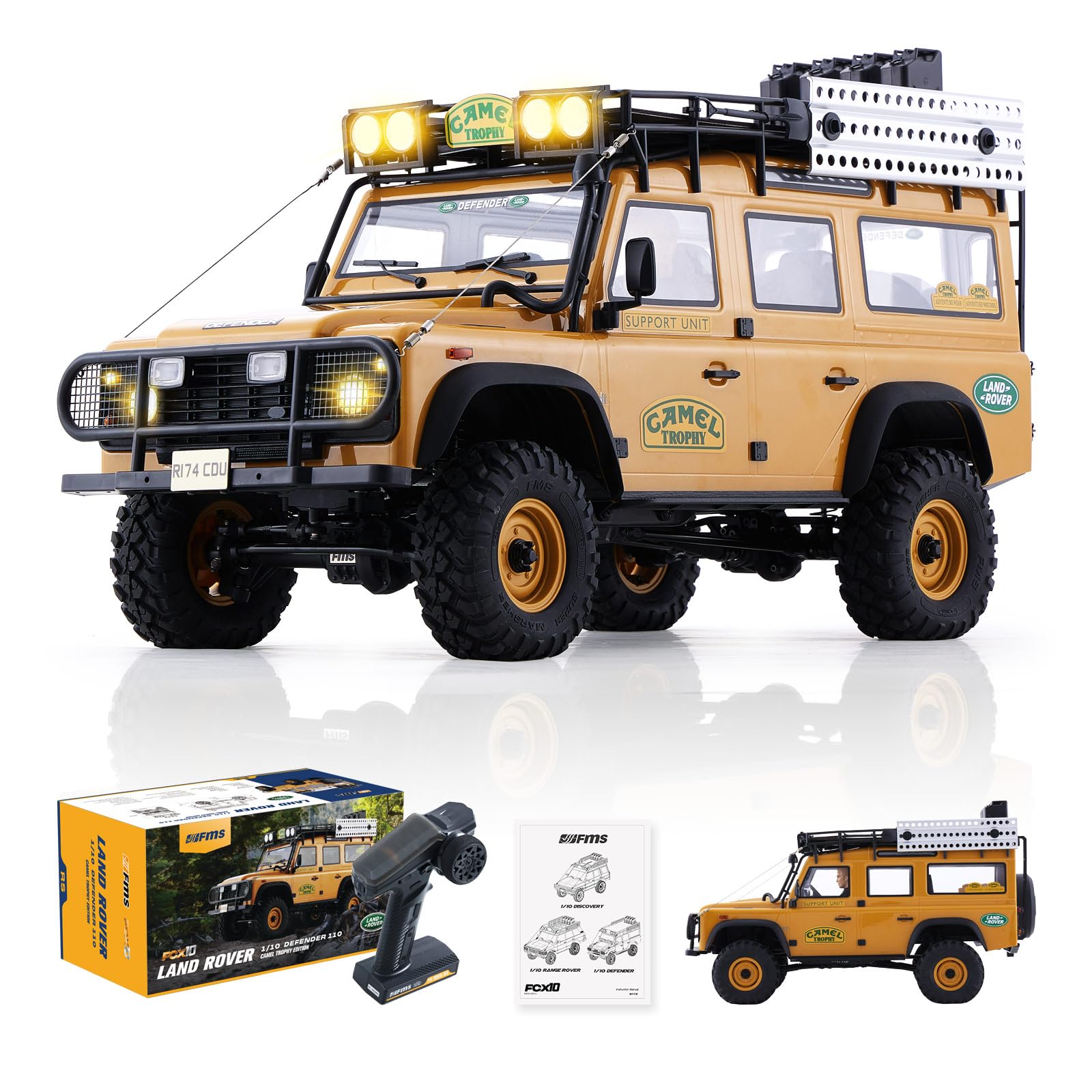 Amazon.com: EAZYRC FMS FCX10 1/10 RC Crawler Land Rover Camel