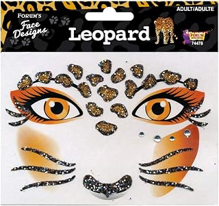 Forum Novelties Face Designs-Leopard, Multi, Standard (74478)