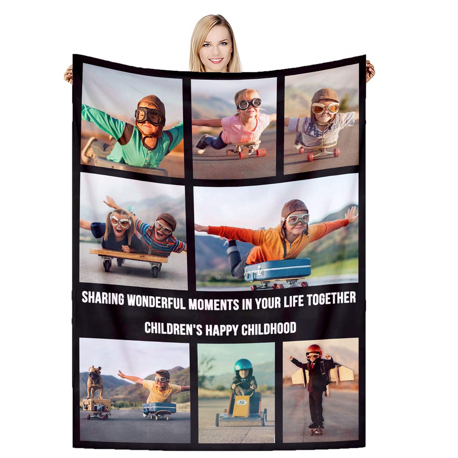 DSSHENGDS Best Mum Gifts，Personalised Blankets For Birthday，Personalised Couples Blanket，Personalised Photo Gifts For Mum Girlfriend Her Him Anniversary Christmas-H-180 * 230CM
