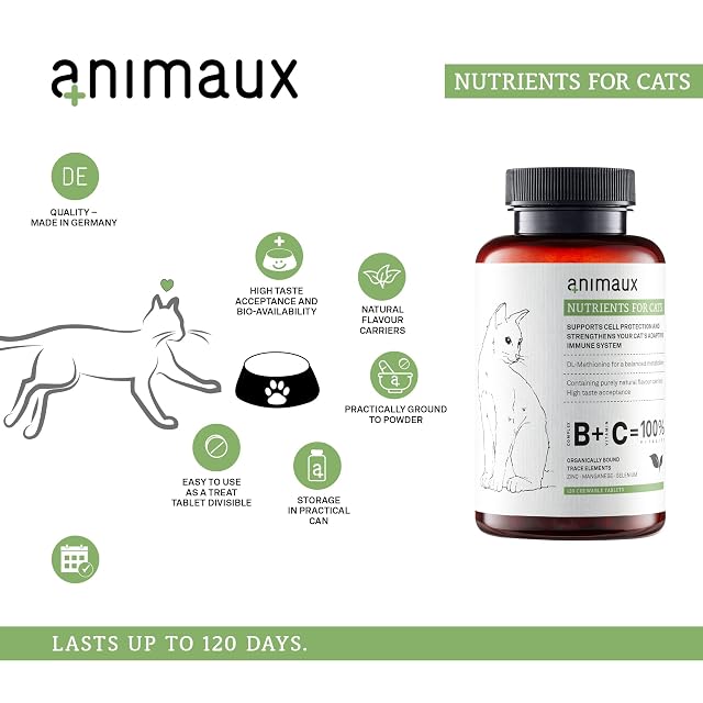 Foto 3 de 6 de animaux Nutrients for Cats - 120 Comprimidos Casticables