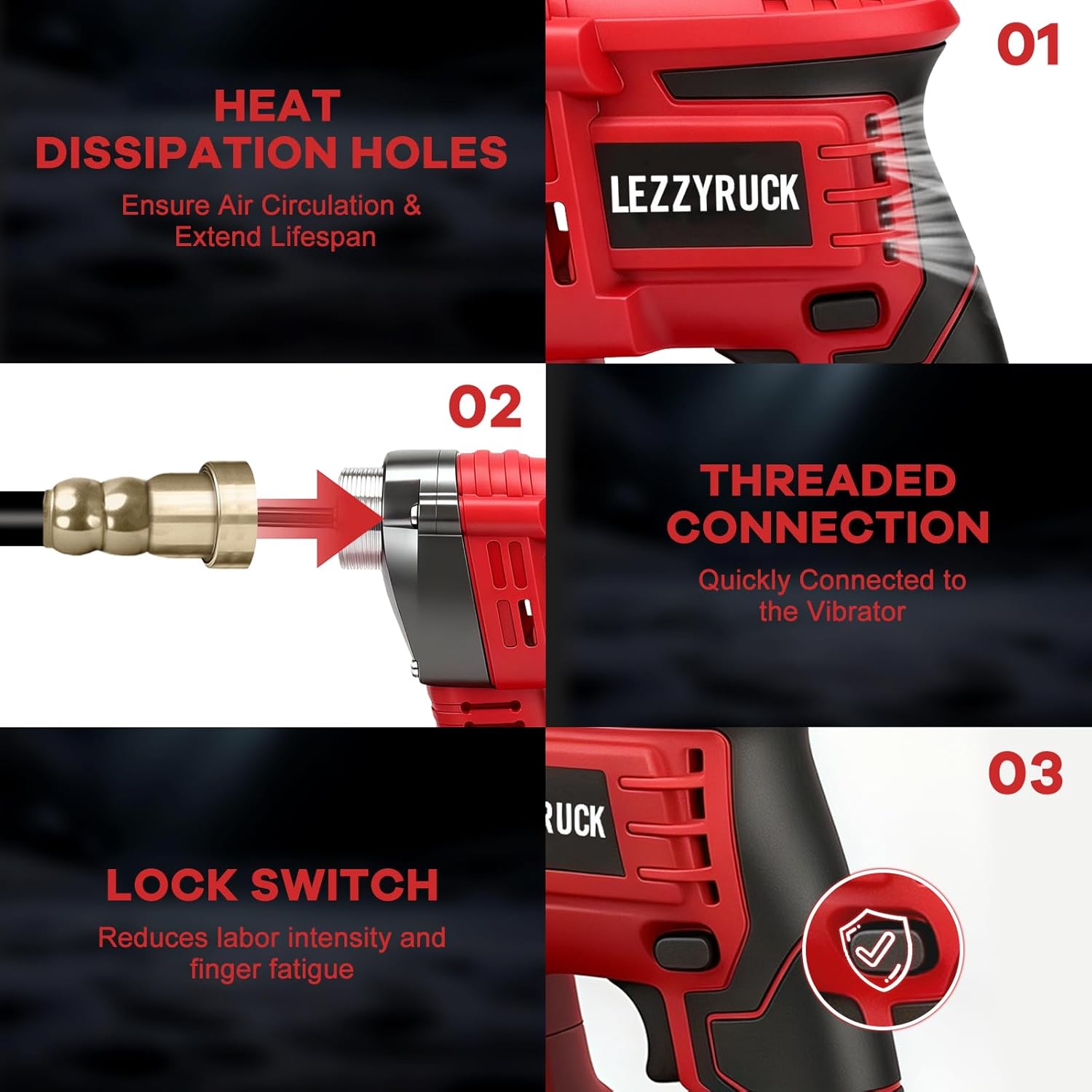 Concrete Vibrating Tool Compatible with Milwaukee 18V Battery(Not Include Battery), Brushless Handheld Concrete Vibrator with 3.28ft Shaft Rod, 4300RPM, for Mixing and Compacting Building Concrete