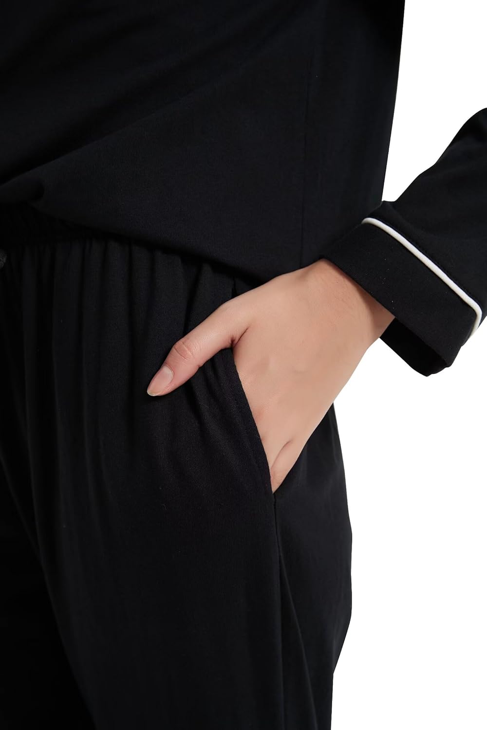 GLOBAL Pajama Set for Women Long-Sleeve Shirt/Full-Length Bottom 100% Cotton - Image 5