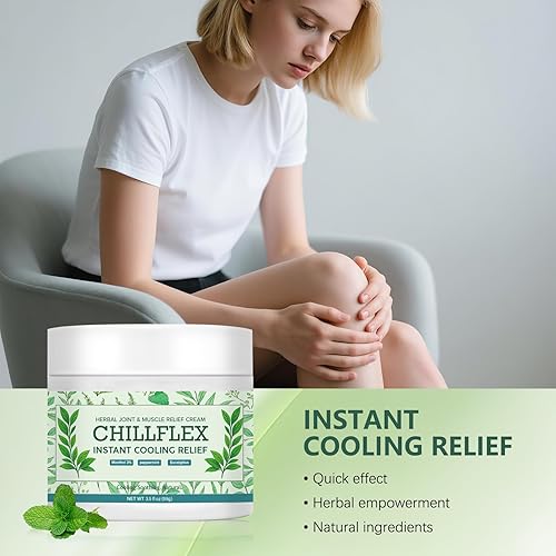 Miniatura 3 de CHILLFLEX - Crema calmante de mentol, paquete de 2 unidades, 3.5 onzas, actividades articulares en todo el cuerpo, ungüento calmante refrescante