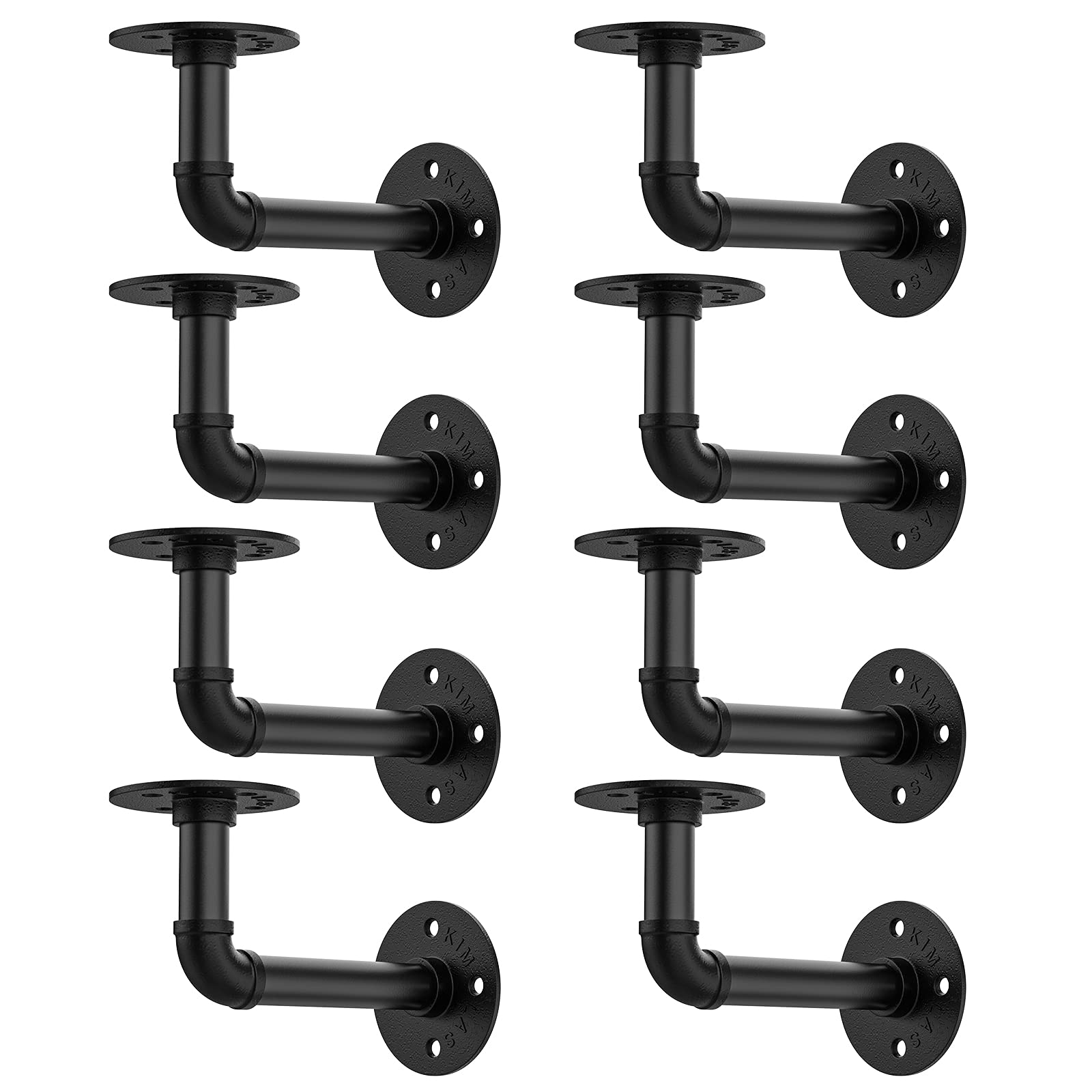 Buy CWLOTAC Pipe Shelf Bracket 8 Pack Industrial Black Iron Pipe