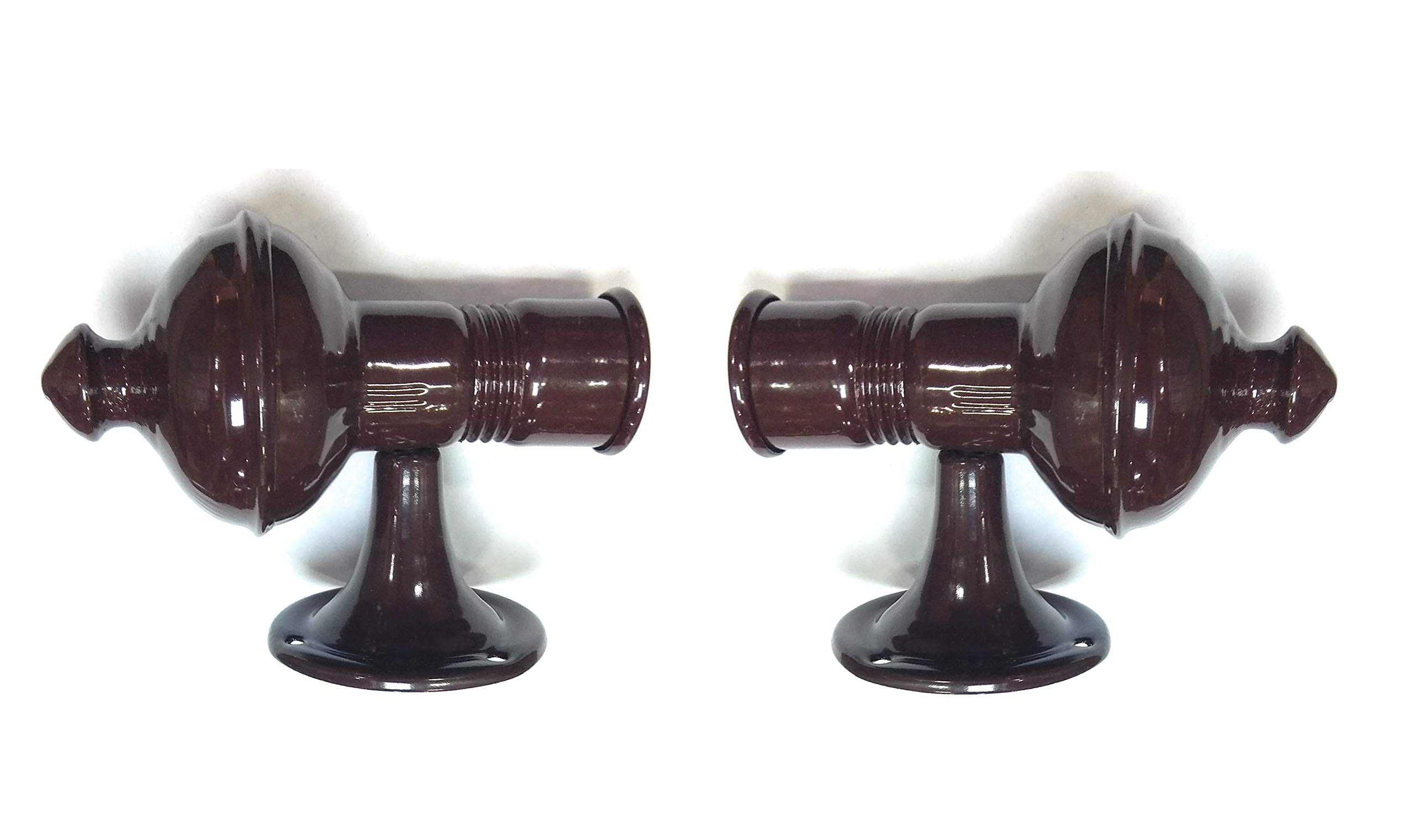 FAPBADRI 1 Pair of Curtain Bracket with Heavy Support for Window/Door, Screws & wall-Plugs Included (Brown)