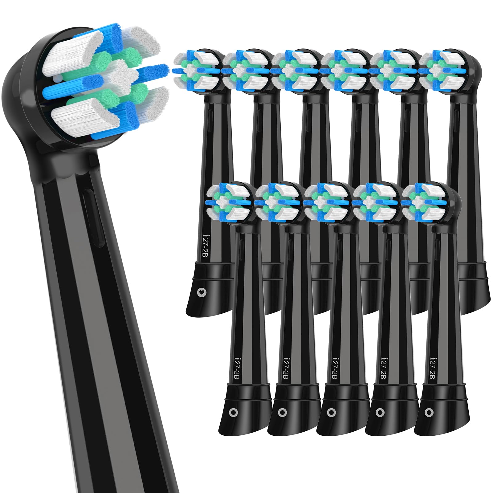 Photo 1 of 12 Pack Replacement Heads Compatible with Oral B iO, Toothbrush Heads Compatible with iO 2/3/4/5/6/7/8/9/10 Series Electric Toothbrush, Black