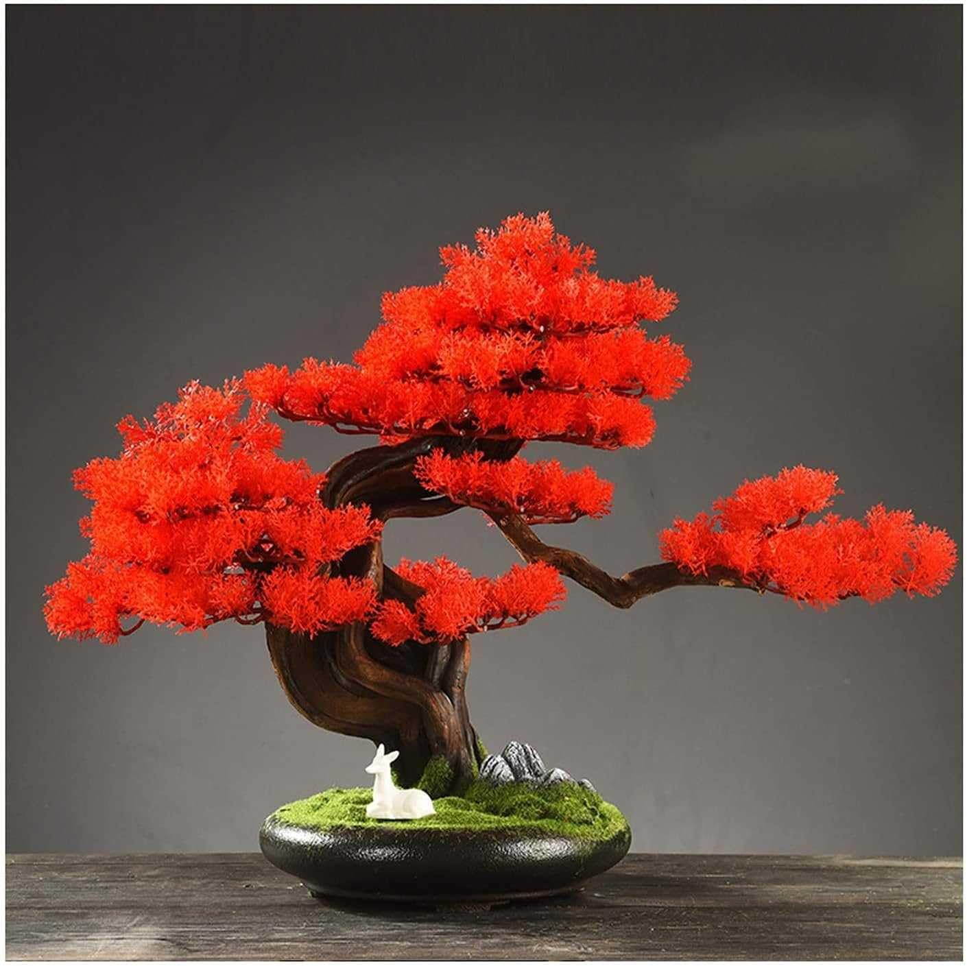 Árbol bonsái artificial, pequeña planta de pino falsa para decoración interior del hogar, ideal para sala de estar, dormitorio y oficina, diseño de simulación, fácil mantenimiento