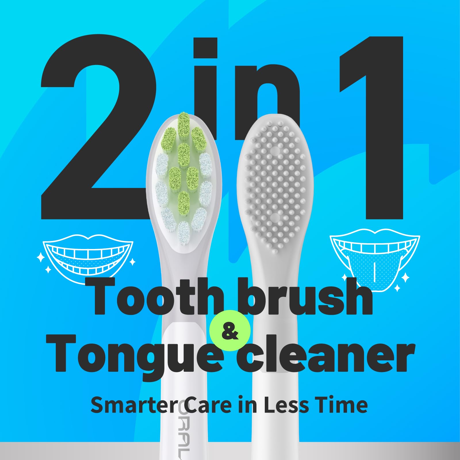 Cabezales de repuesto compatibles con Philips Sonicare W DiamondClean HX6062 HX6063 HX6064, blanqueamiento, eliminación de manchas de placa con cerdas medianas y goma limpiadora de lengua,