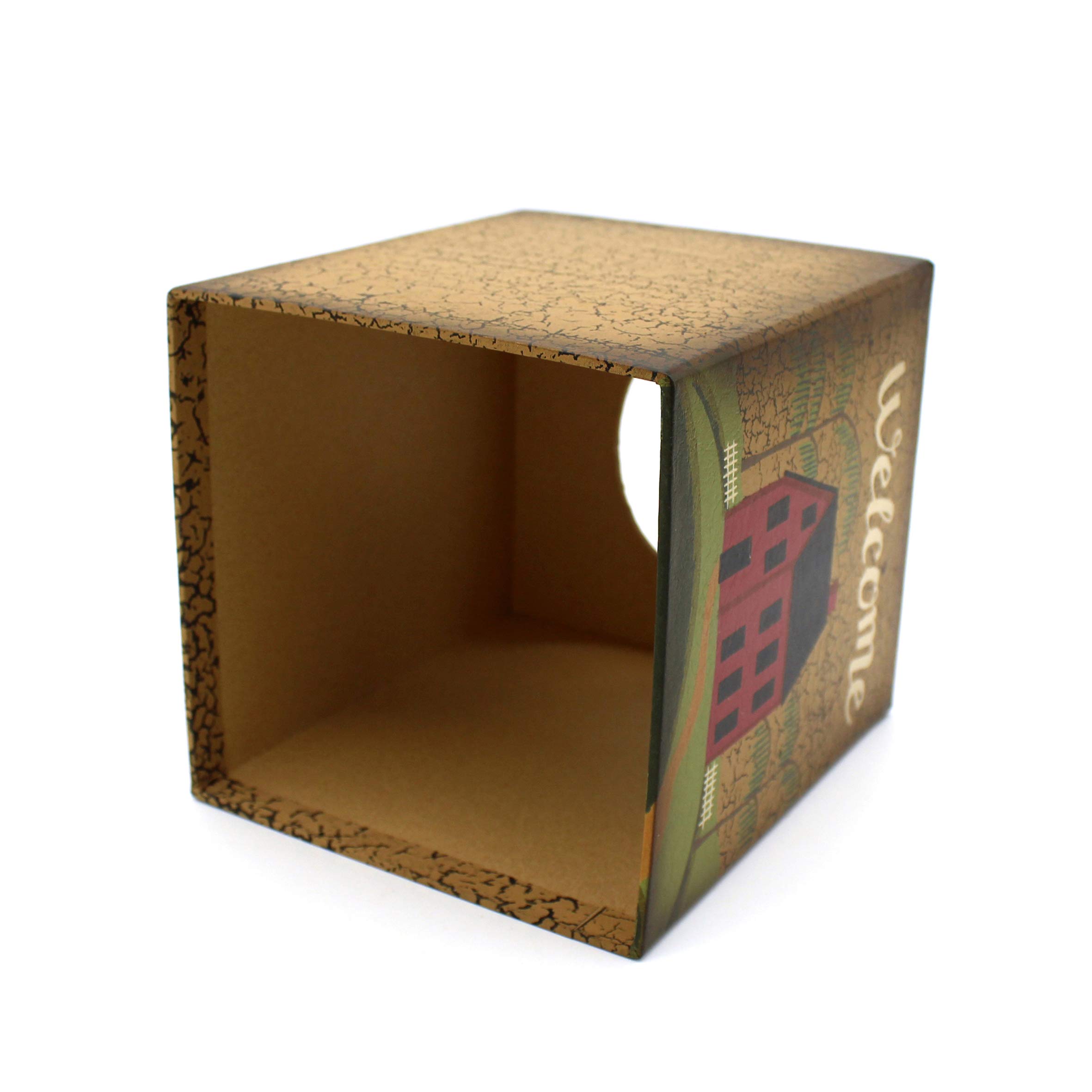 CVHOMEDECO Taschentuch-Box-Abdeckung Rustikal (25,4x12,7x10,2 Cm) - Handbemalter Karton, Vintage-Look | Deko Für Bad, Wohnzimmer & Büro