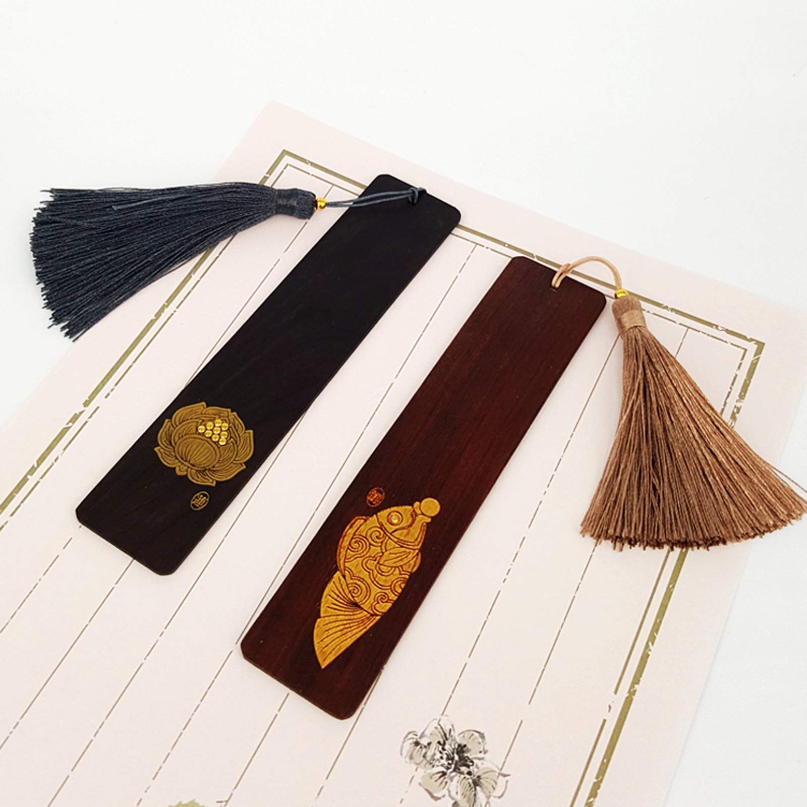 Marque pages Fait à la main en bois Bookmark cadeau Coffret, rouge classique Creative bois de santal Bookmark est un cadeau unique for les enseignants, les étudiants, les hommes et les femmes Signets
