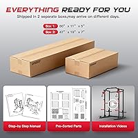 Vista 8 de OPPSDECOR Power Cage, 2000LBS Squat Rack with Dual Pulley Cable Crossover System, Multifunctional Power Rack with More Training Attachments for Home