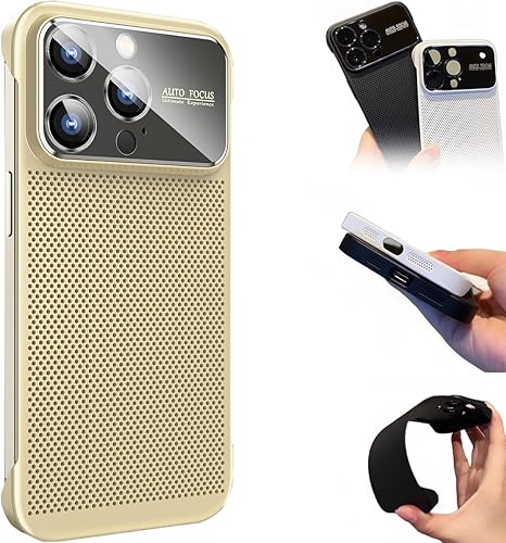 Miniatura 9 de Funda para teléfono con disipación de calor galvanoplastia, transpirable, protección anticaídas, gran ventana, sin bordes, para iPhone 141312 ProMax