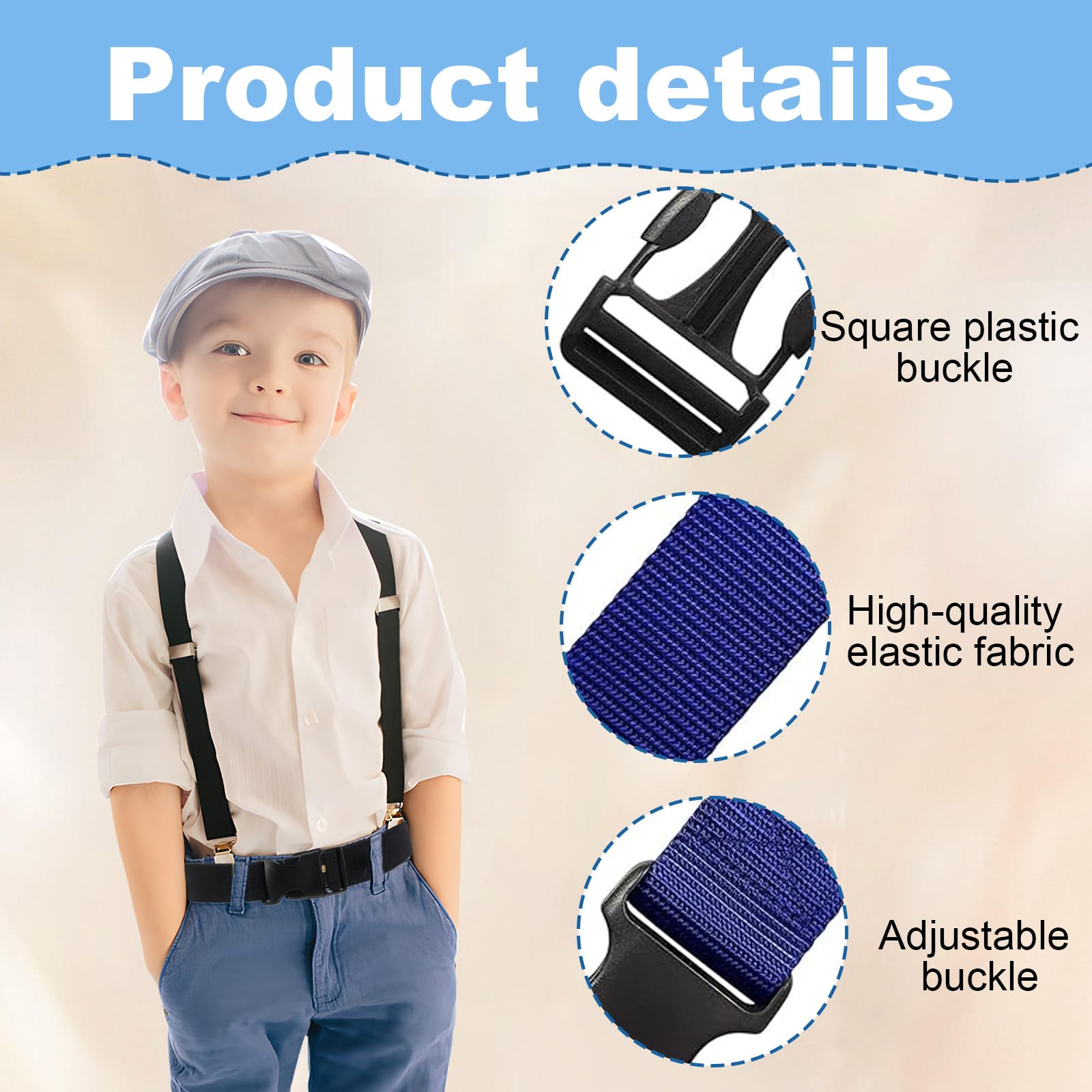 Cinturones Infantiles Elásticos Ajustables 3 Unidades 35-70cm Azul Negro Marrón