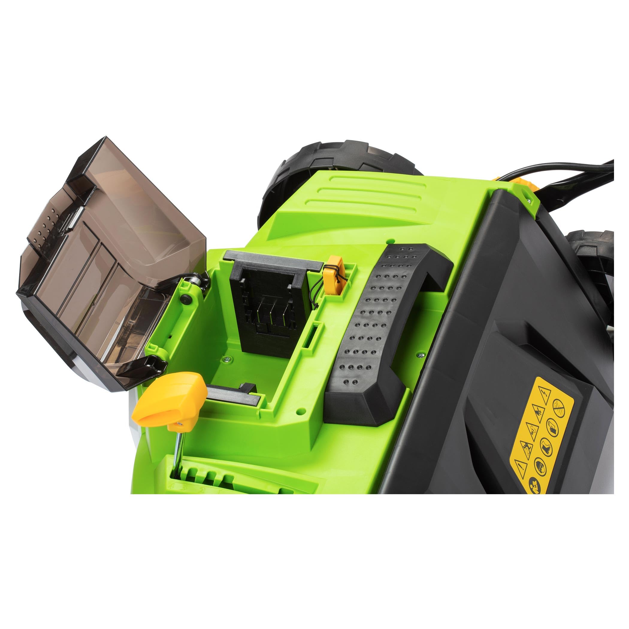Escarificador eléctrico sin escobillas de 20 V - Ancho 38 cm, 16 Cuchillas, Ajuste de 5 Posiciones (-12 a +6 mm), Mango ergonómico, baterías y Cargador NO incluidos - Fast Power 20V