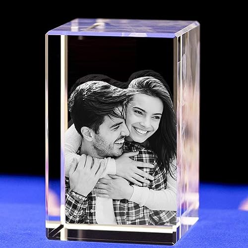 Foto de cristal grabada en 3D personalizada, foto 3D, imagen de cristal 3D, foto grabada con láser, cristal grabado en el interior con fotografía de