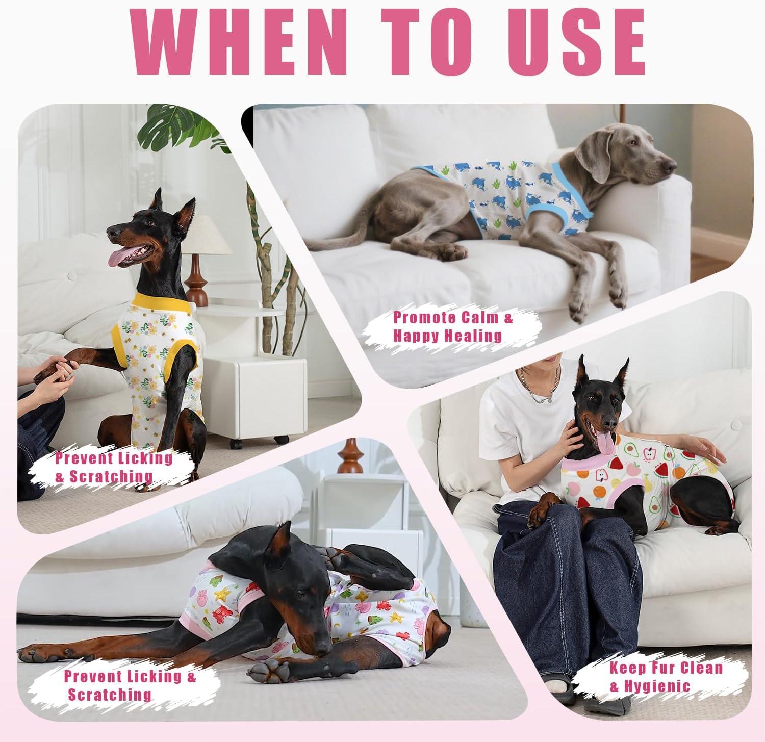 Dog Recovery Suit for Post Surgery, E-Collar Cone Alternative for Female Spay & Male Neuter, Breathable Soft Onesie for Abdominal Wounds & Skin Disease, Anti-Lick Surgical Suit for Dogs, Pink, L