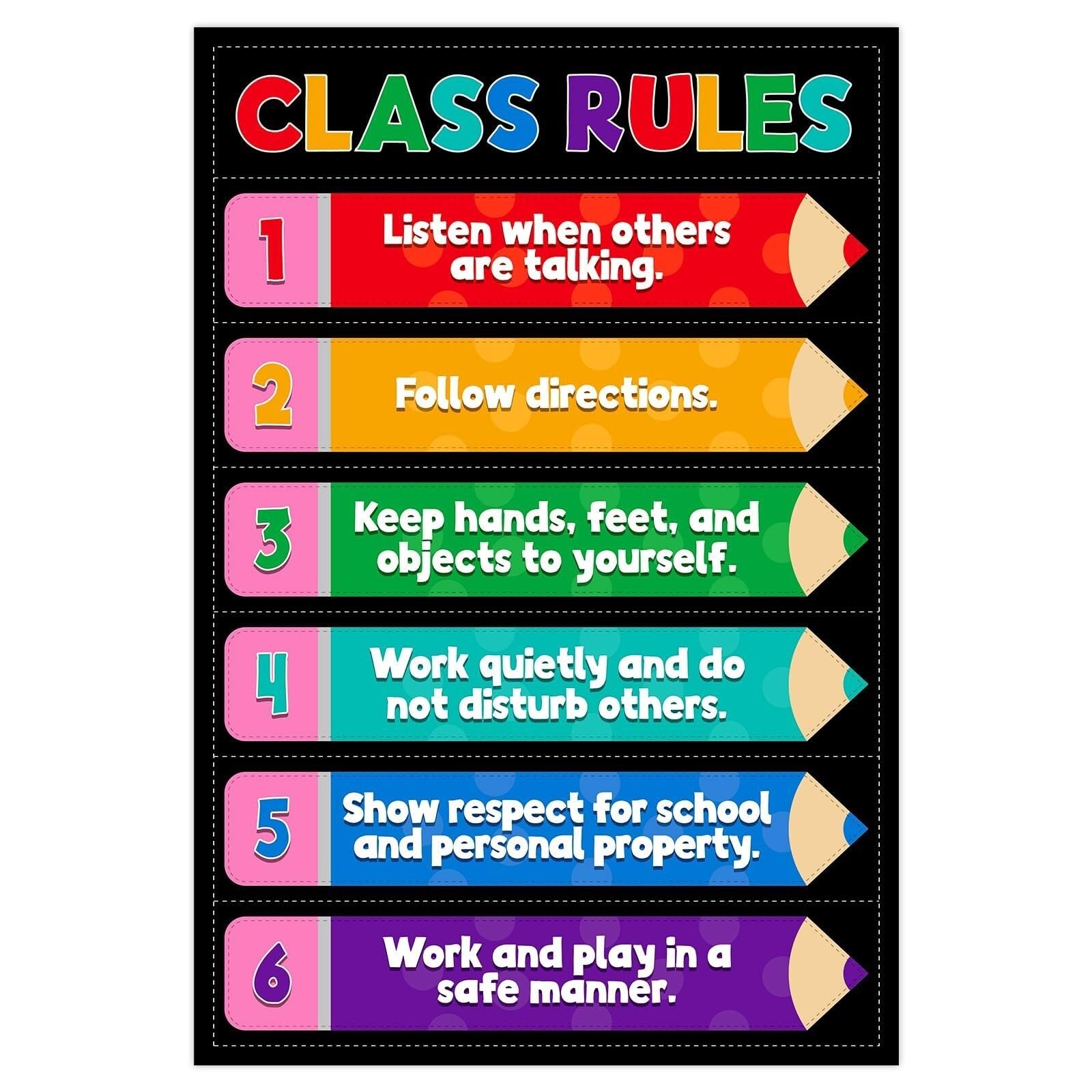 GYQYJPFZM Teacher Must Haves Classroom Rules Poster Colorful Educational Poster for Elementary Preschool Kindergarten Classroom(Unframed,16X24inch(40X60cm))