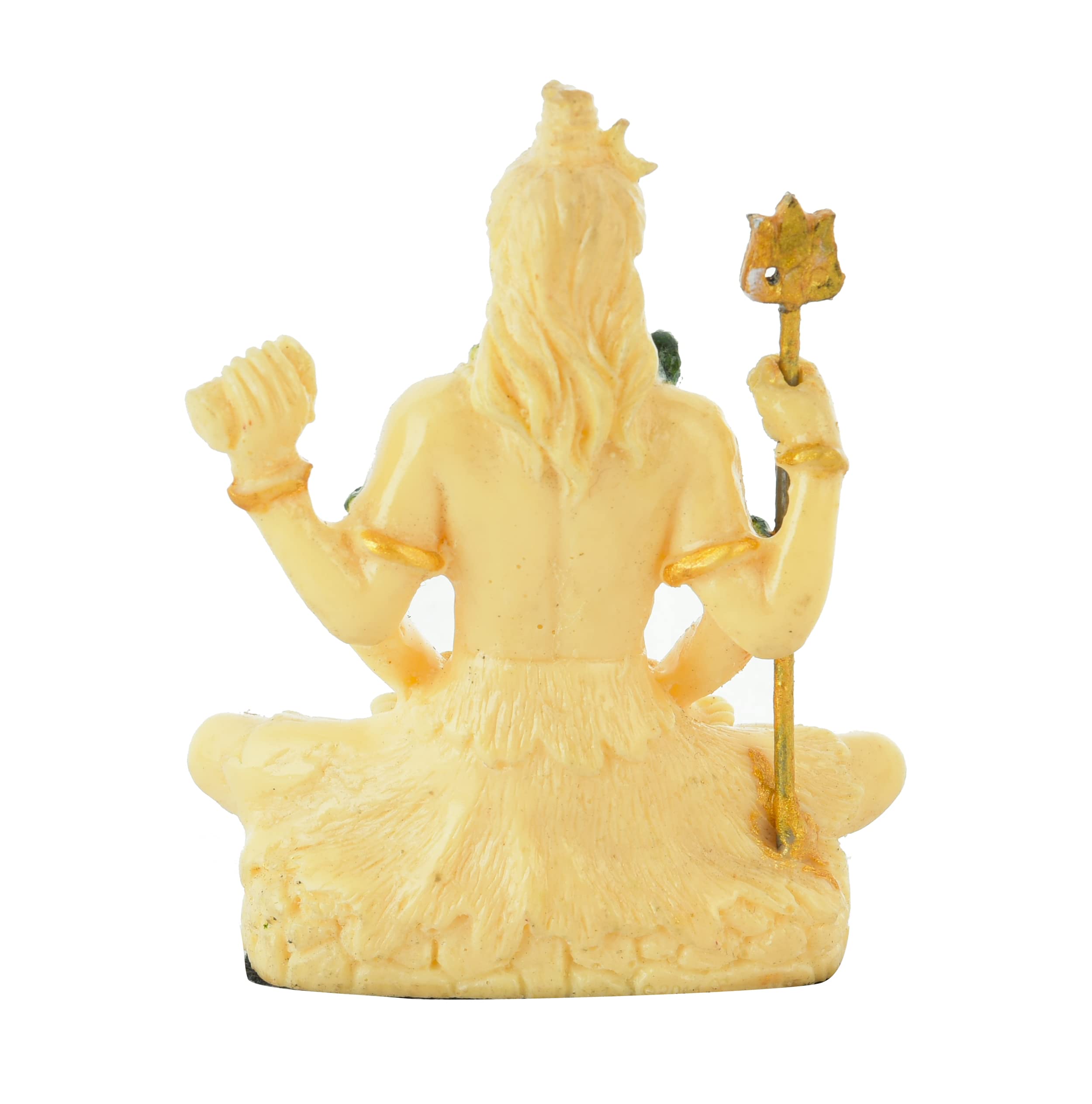 Archna Polyresin Handicraft Lord Shiva Sitting on Dhyan Mudra Murti Figurines Idol for Home Office Pooja Room Mahadev Sculpture (3x2 inch, Beige) - Image 2 thumbnail
