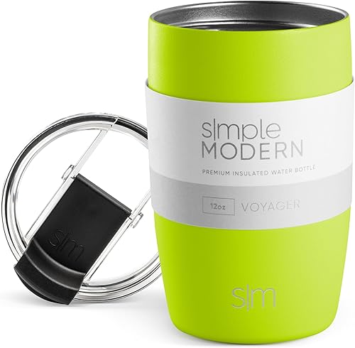Miniatura 8 de Simple Modern Voyager - Taza de viaje aislada con popote y tapa abatible transparente, termo de acero inoxidable, vaso de 12 onzas, niebla lavanda