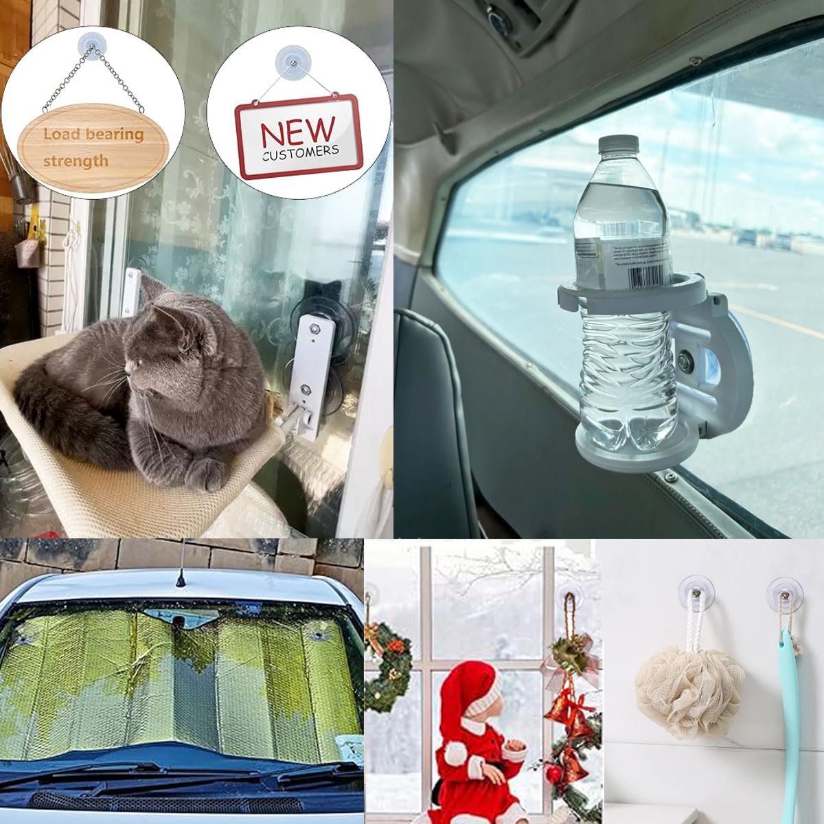 Cat Window Perch Suction Cups,Set of 4,Large Replacement Sucker Pad for Foldable Cat Window Hammock Seat (Clear, M8x10x85) - Image 4
