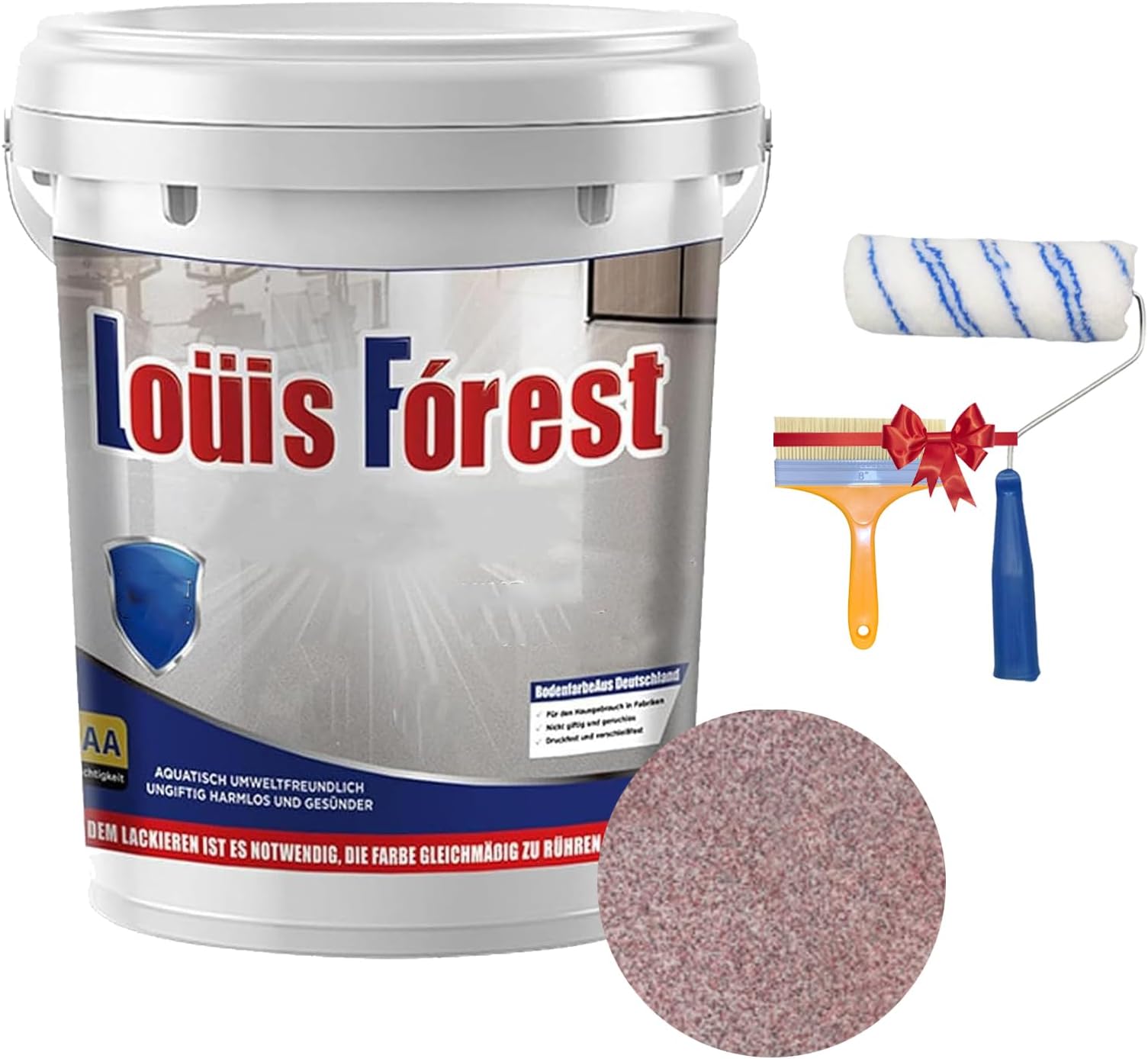 Epoxy Colored Sand Floor Paint, High Gloss Marble Effect Epoxy Floor Coating, Suitable For Both Interior And Exterior, Wear-Resistant And Anti Slip Paint (Pink)
